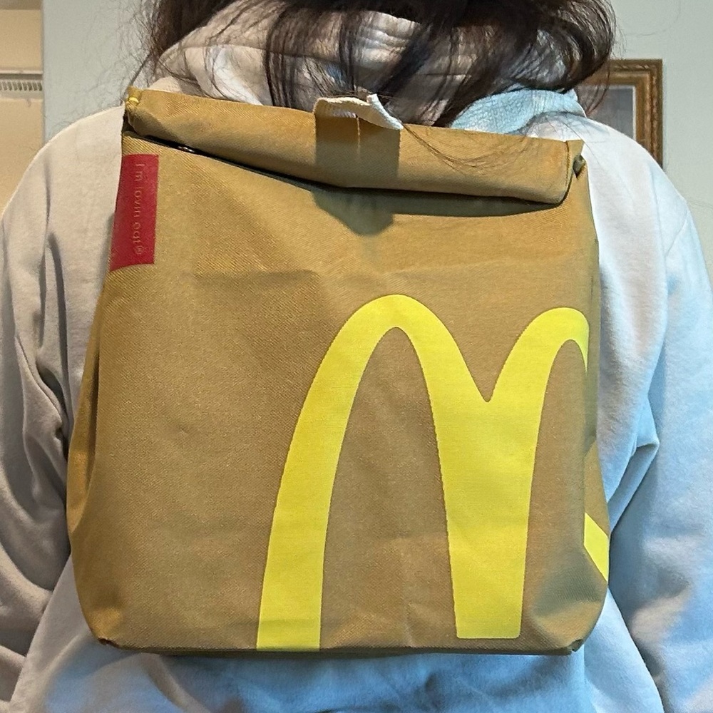 Brown Backpack with Yellow Accents